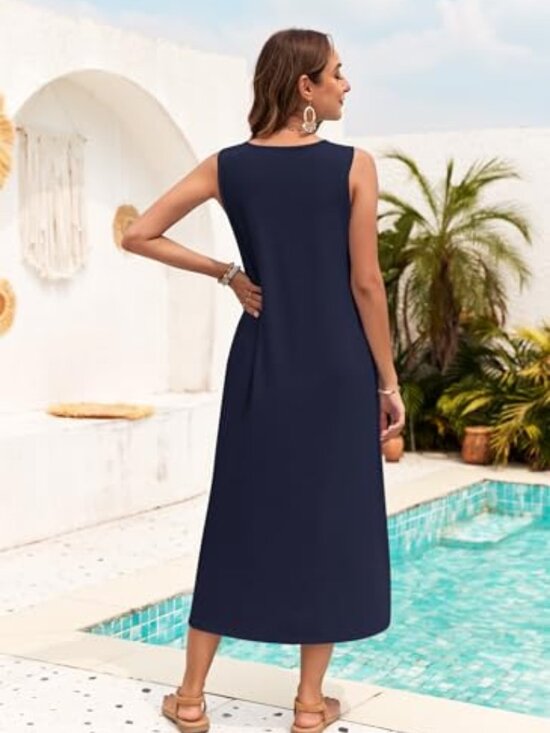 Dresses & Skirts - 🆕 Women's Summer Dress Sleeveless Casual Beach Long A Line Sun Dress with